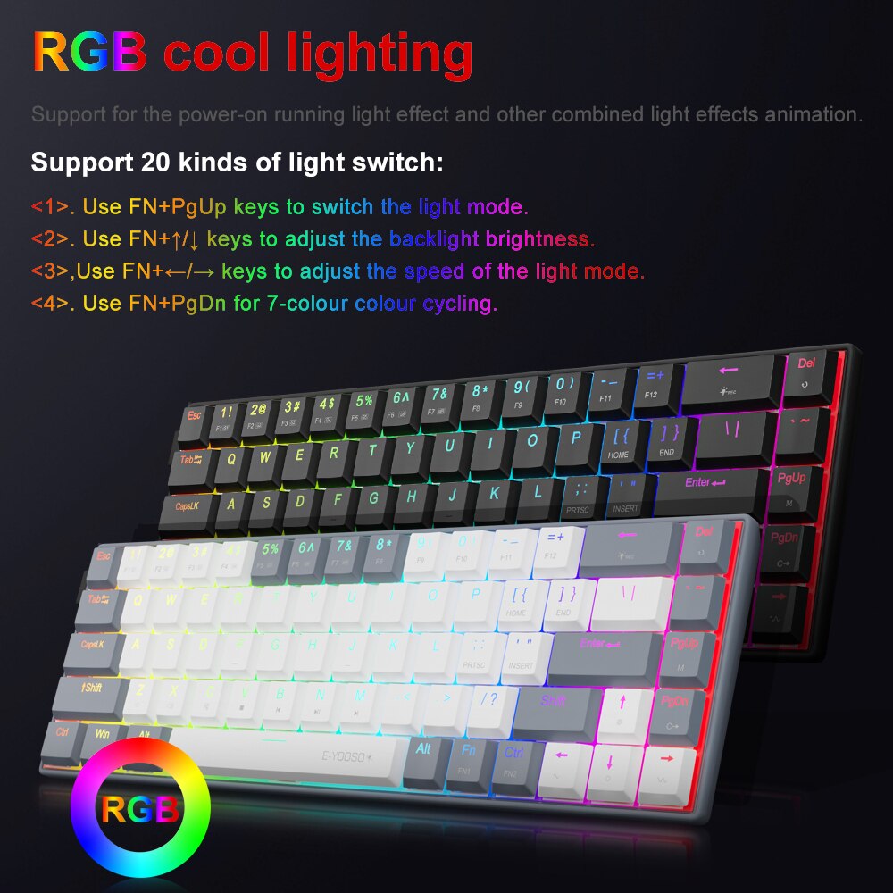 E-YOOSO A68 RGB Mini Slim USB  – Pc Gaming Pink Bewertung und Preis