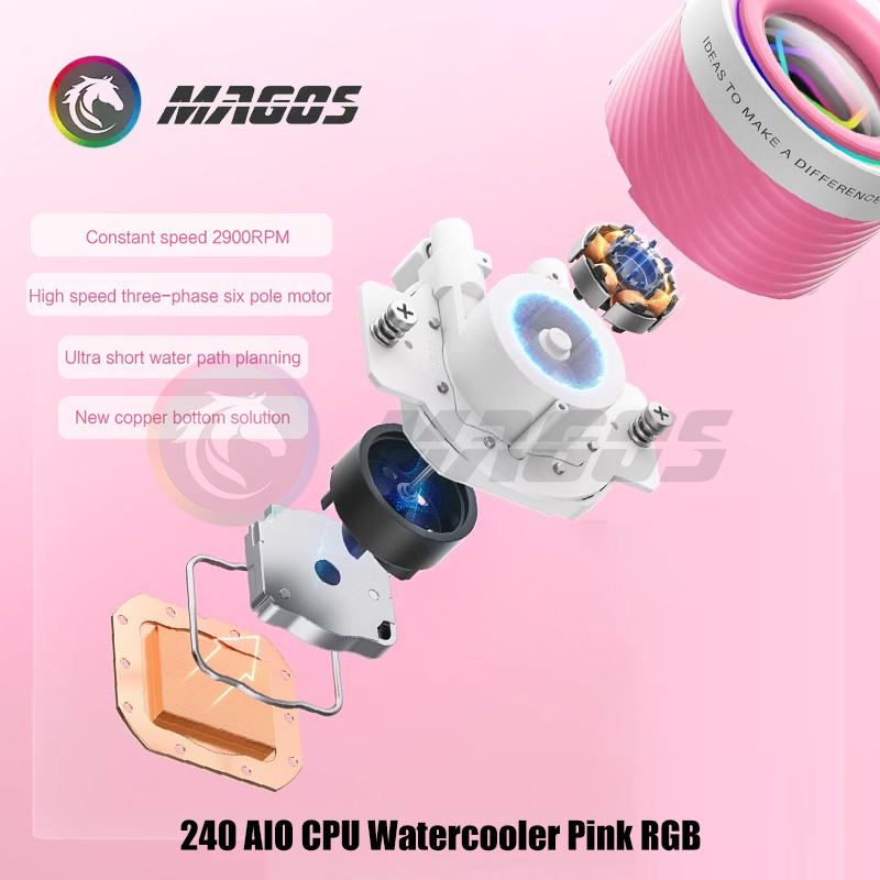 240 AIO CPU Wasserkühler Rosa  – Pc Water Cooling Bewertung und Preis